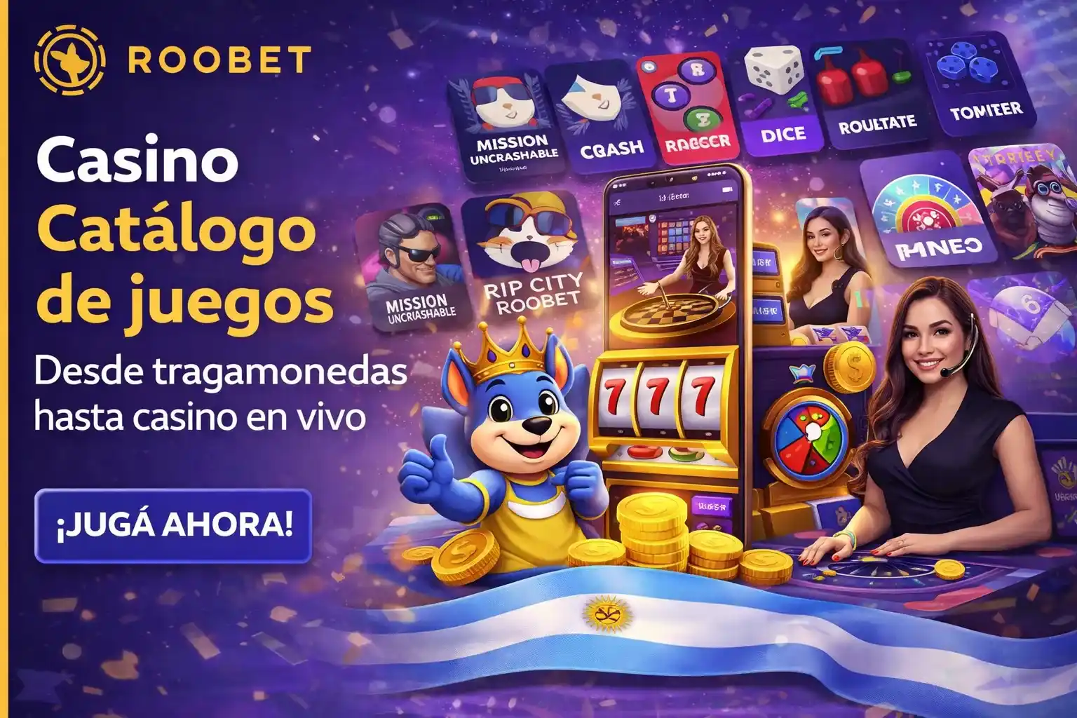 Catálogo de juegos: Desde tragamonedas hasta casino en vivo